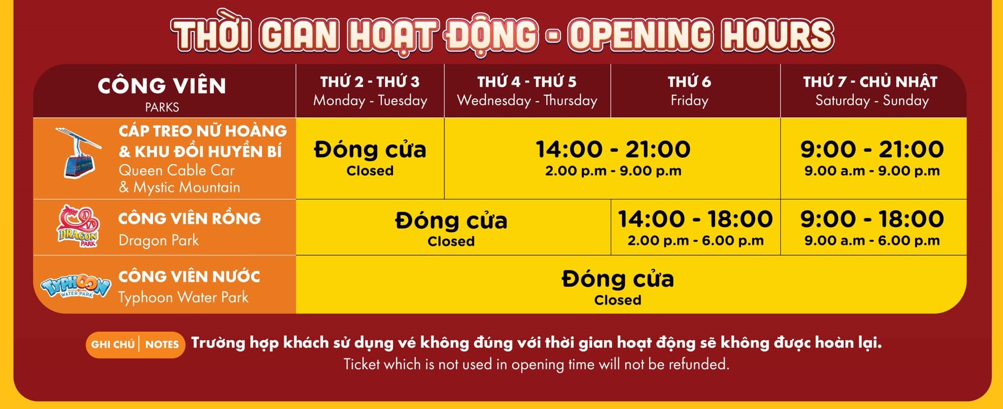 Thời gian hoạt động đến 15/4/2021